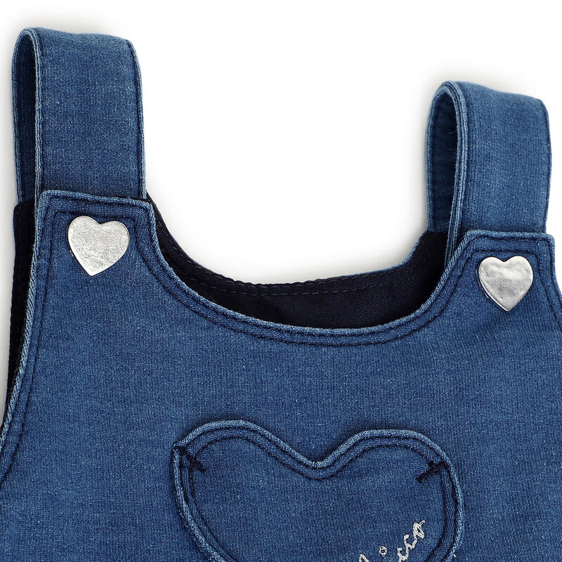 Girls Medium Blue Applique Overall Skirt image number 2